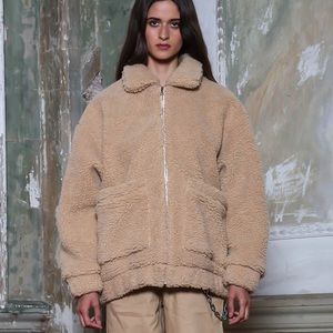 i am gia caramel pixie coat | tan fuzzy jacket